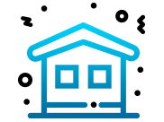 Icon of an illustrated home outline.