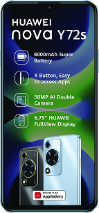 NoVA Y72 smartphone in blue color available at Cell C